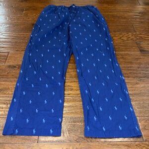 Polo Ralph Lauren Pajama Pants Men’s Large Blue Pony Logo Sleepwear Preppy A8